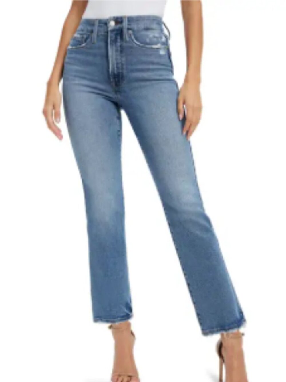 Good American Good Curve High Waist Straight Leg Jeans Blue - Size 12 / 31